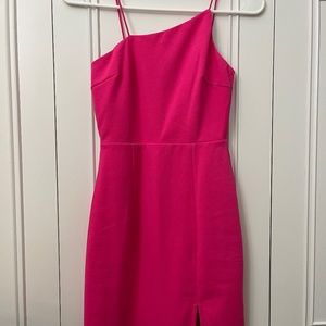 XS Party for Two Hot Pink Asymmetrical Bodycon Mini Dress (Homecoming)